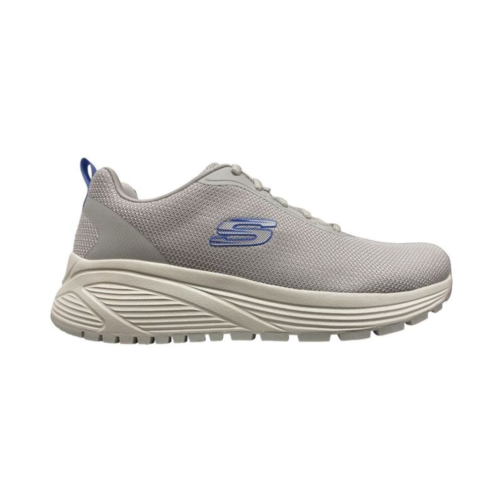 Skechers Women's Gray Mesh Walking Sneakers with Blue Logo